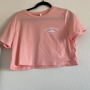 pink crop top